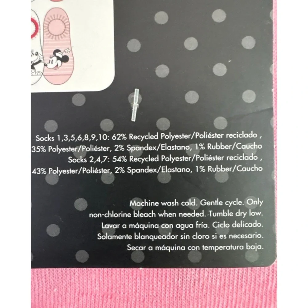 Disney Minnie Mouse Girls Super‎ No Show Socks 10 Pair Pack Red Pink Grey 4-10